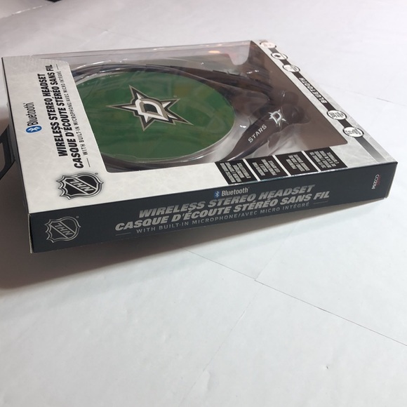 NHL Dallas Stars Bluetooth Wireless Neckband Headset Stereo Built-in Microphone - Picture 9 of 9